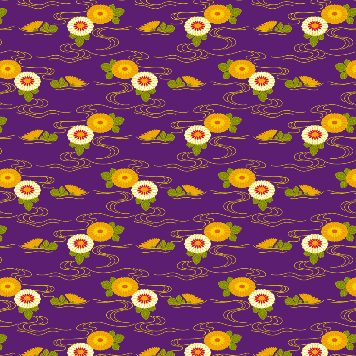 パープルの菊水文様画像