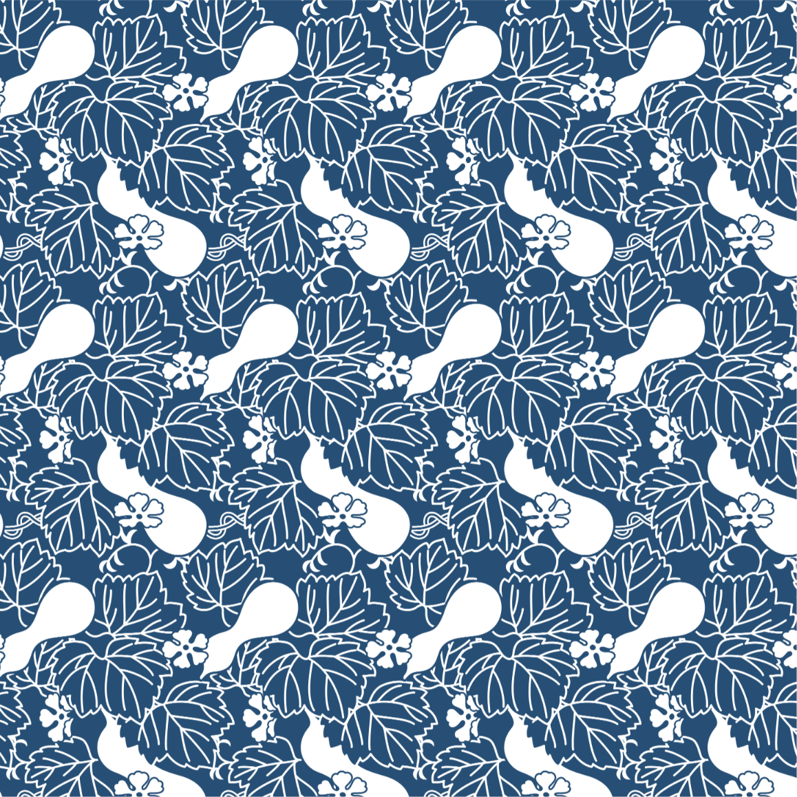 紺色の瓢箪文様画像