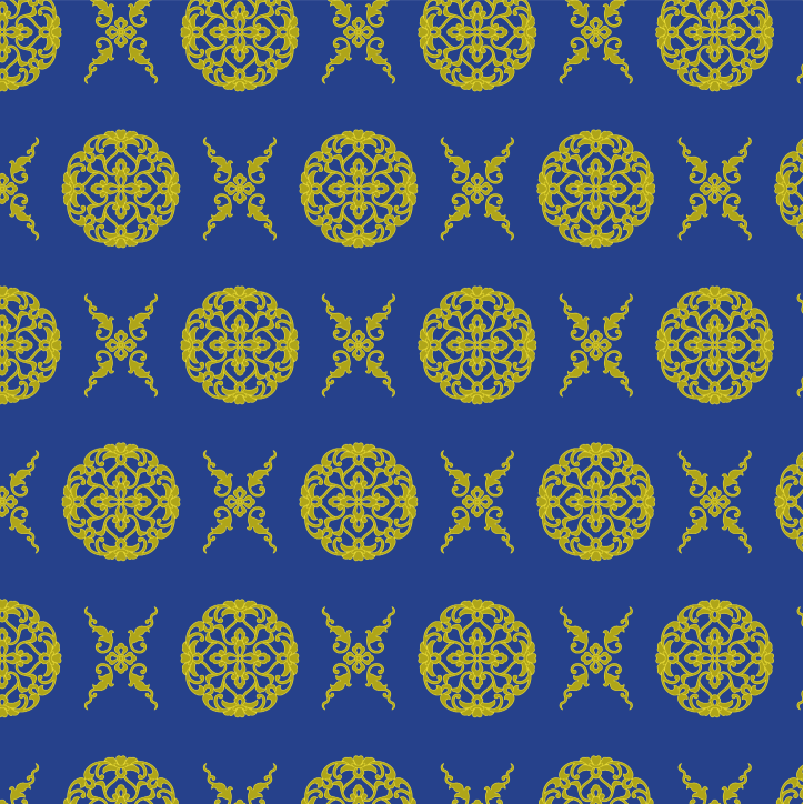 青色の割付文様画像