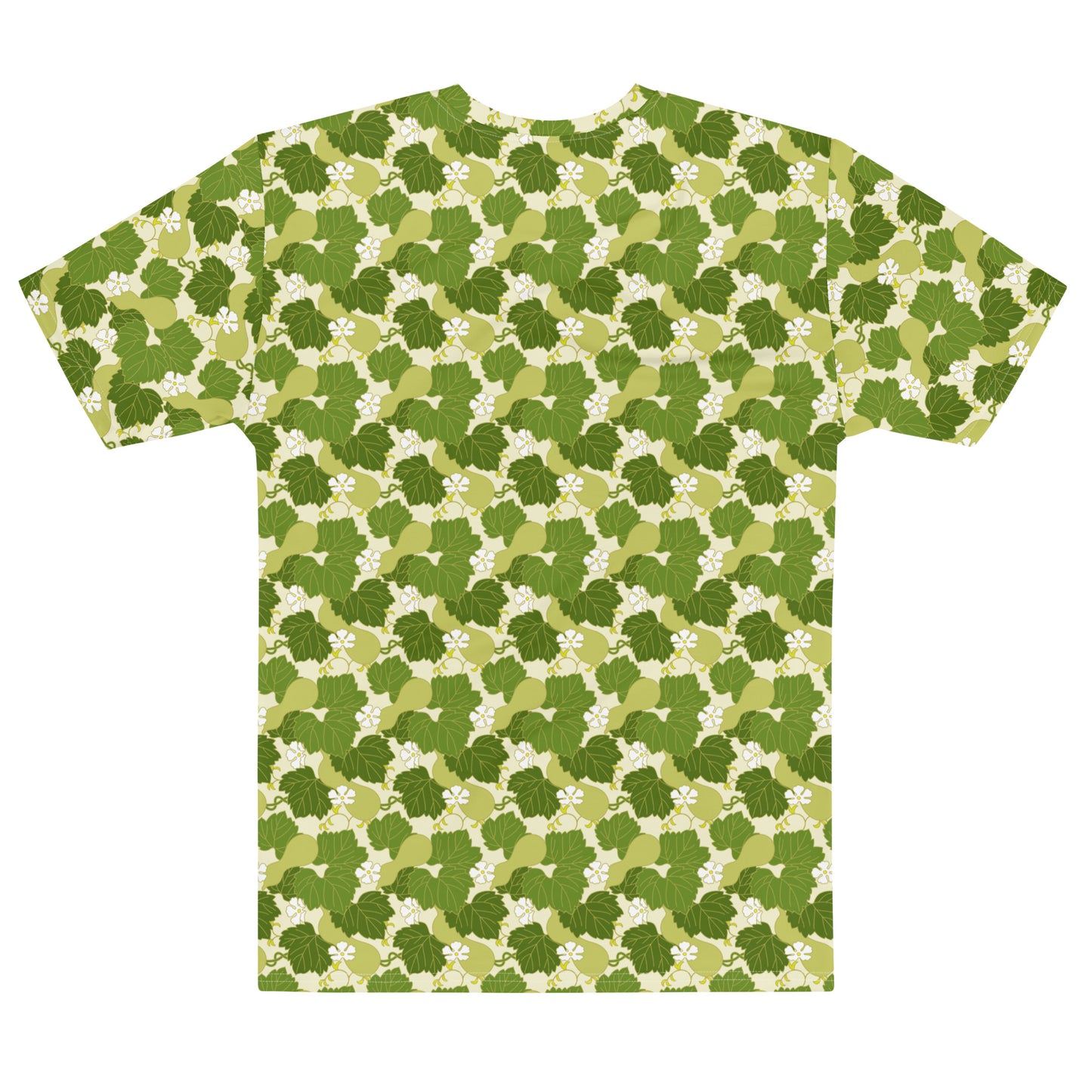 グリーンの瓢箪文様メンズTシャツの背面画像