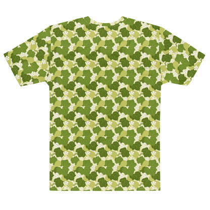 グリーンの瓢箪文様メンズTシャツの背面画像