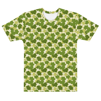 グリーンの瓢箪文様メンズTシャツの前面画像