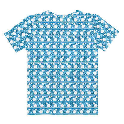 水色の瓢箪文様レディースTシャツの背面画像