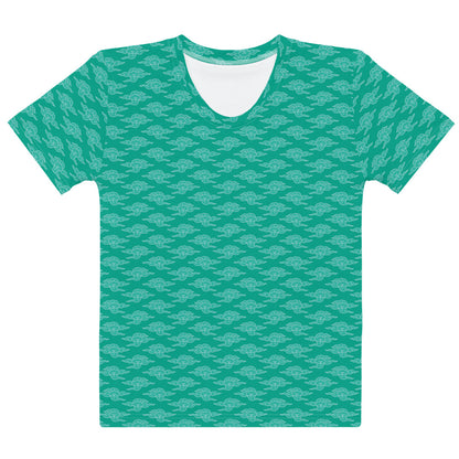緑色の雲文様レディースTシャツの前面画像