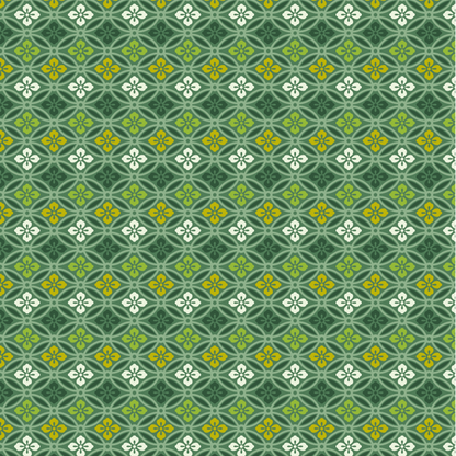 緑色の七宝に花菱文様画像