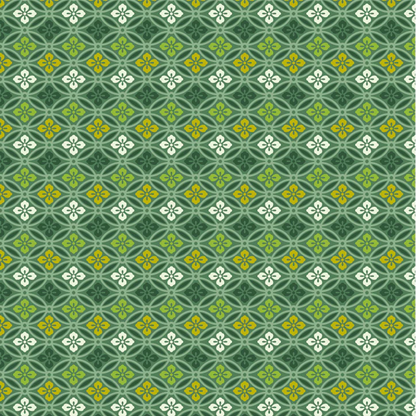 緑色の七宝に花菱文様画像