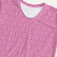 ピンク色の六つ雲亀甲文様レディースTシャツの接写画像