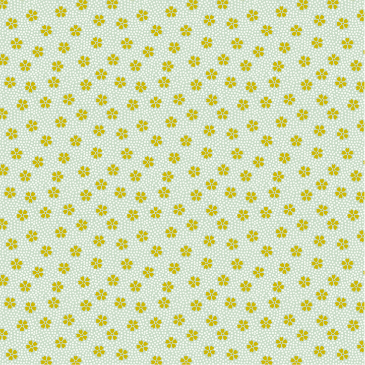 桜の花筏文様の画像（黄緑色）