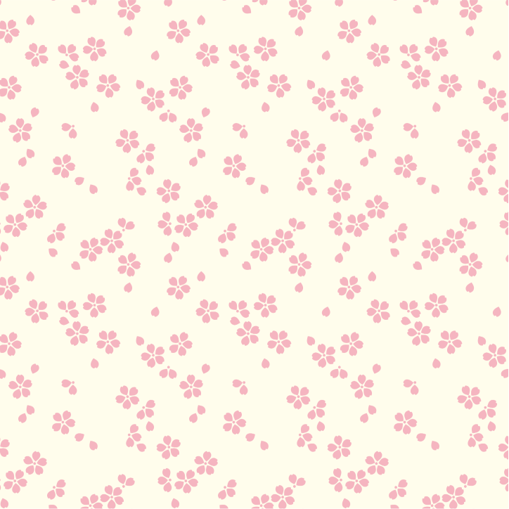 散り桜文様（クリーム色）