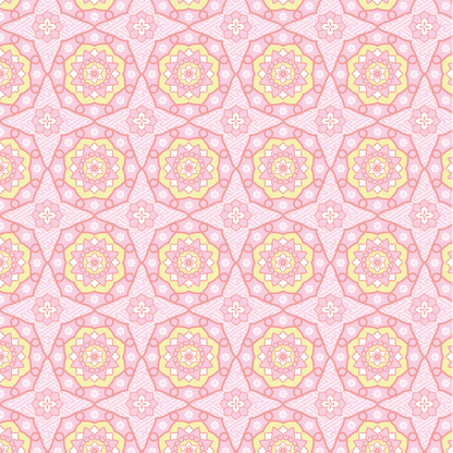 ピンク色の蜀江文様