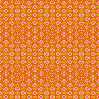 オレンジ色の七宝に花菱文様画像