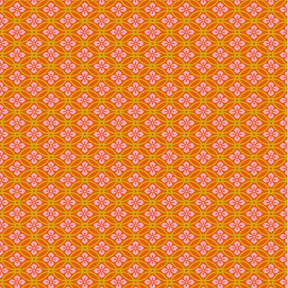 オレンジ色の七宝に花菱文様画像