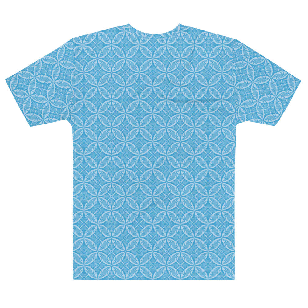 水色の鳥襷文メンズTシャツの背面画像