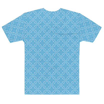 水色の鳥襷文メンズTシャツの背面画像