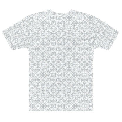 グレーの割付文様メンズTシャツの背面画像