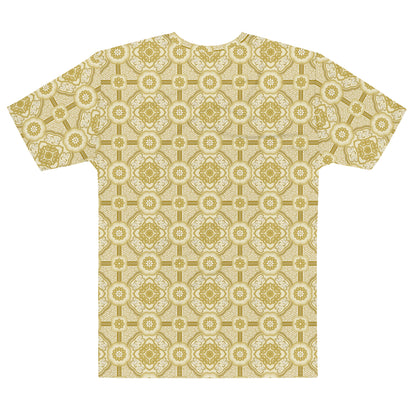 茶色の蜀江襷文メンズTシャツの背面画像