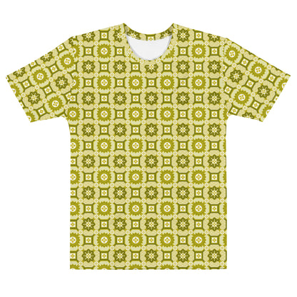 黄色の蜀江文メンズTシャツの前面画像