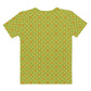 黄緑色の七宝繋ぎ文様レディースTシャツの背面画像