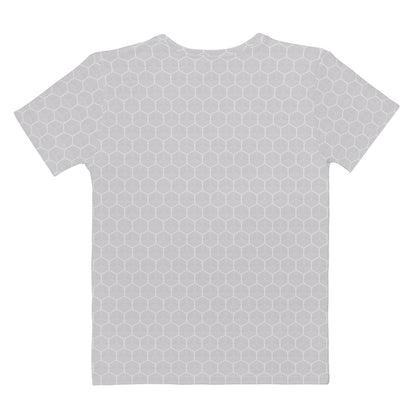 グレー色の松文様レディースTシャツの背面画像